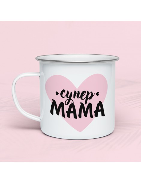 Метално канче "Супер Мама" със Сърце  - 2
