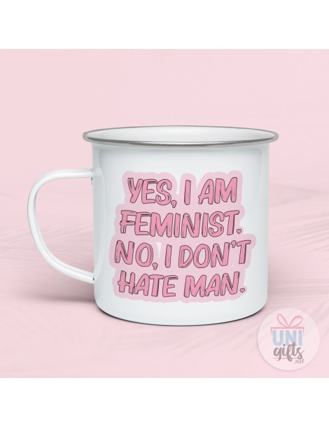 Метално канче "Yes, I am feminist"  - 1