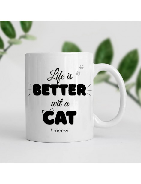 Чаша с котка "Life is better with a cat"  - 3