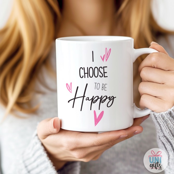 Керамична чаша "I choose to be Happy" с момиче с високи обувки  - 3