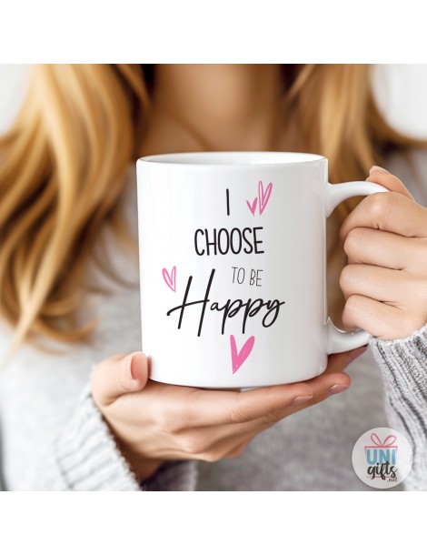 Керамична чаша "I choose to be Happy" с момиче с високи обувки  - 3