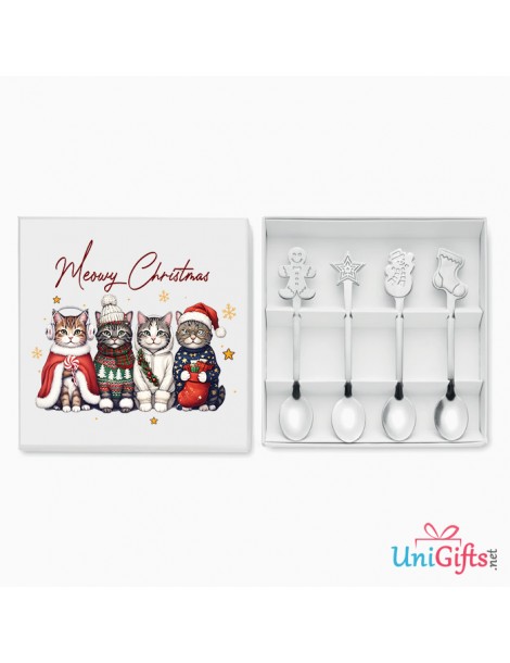 Коледни лъжички в комплект, 4 броя Meowy Christmas  - 2