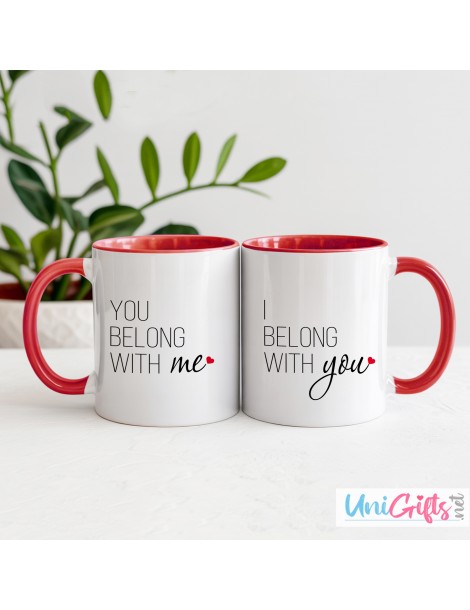 Сет чаши за двойка "I belong with you", "You belong with me"  - 2