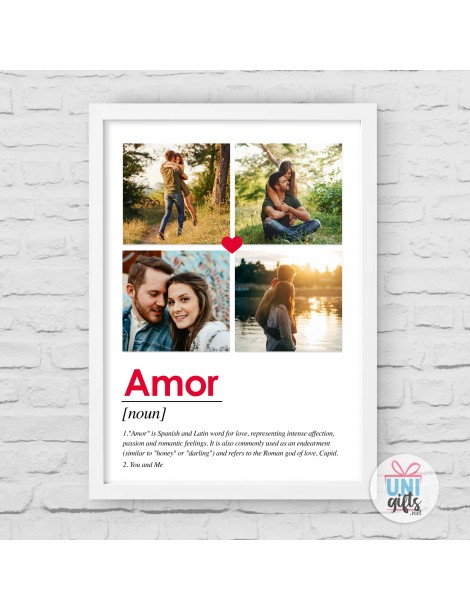 Колаж за двойка Amor с 4 снимки, в рамка  - 1
