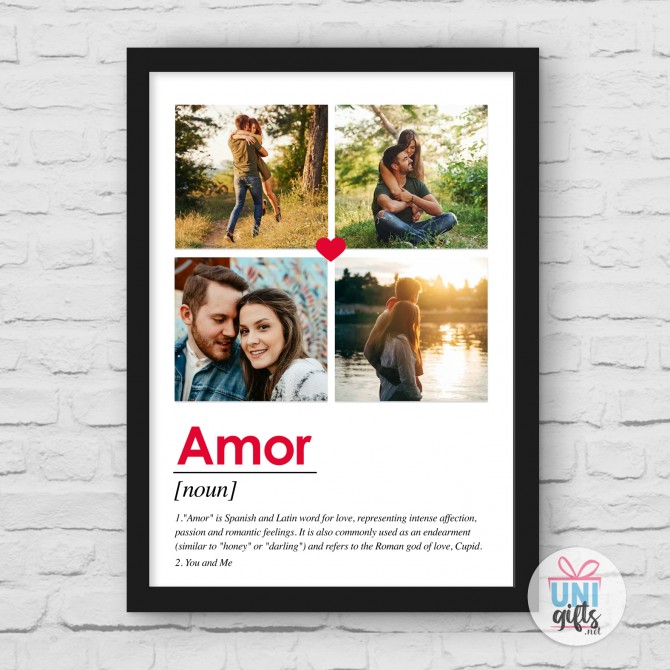 Колаж за двойка Amor с 4 снимки, в рамка  - 2