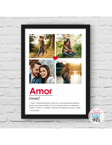 Колаж за двойка Amor с 4 снимки, в рамка  - 2